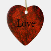 Red Stone Heart Print Keramik Ornament (Rechts)