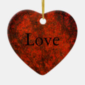 Red Stone Heart Print Keramik Ornament (Vorne)