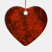 Red Stone Heart Print Keramik Ornament (Hinten)