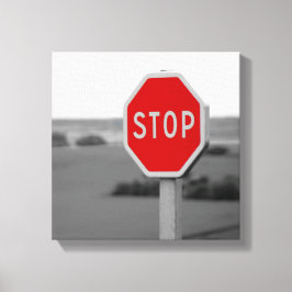 Red Stopp Road Signage Minimalistische Fotografie  Leinwanddruck