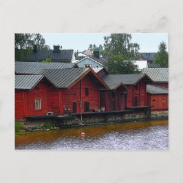Red Storehouses in Porvoo, Finnland Postkarte