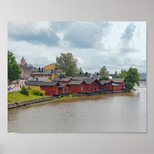 Red Storehouses, Porvoo, Finnland Poster (Vorne)