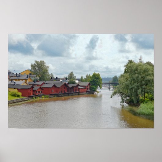 Red Storehouses, Porvoo, Finnland Poster (Vorne)