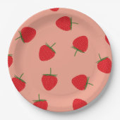 Red Strawberries Berry Sweet Baby Dusche Geburtsta Pappteller (Vorderseite)