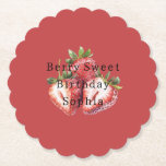 Red Strawberries Berry Sweet Birthday Untersetzer<br><div class="desc">Red Strawberries Berry Sweet Birthday</div>