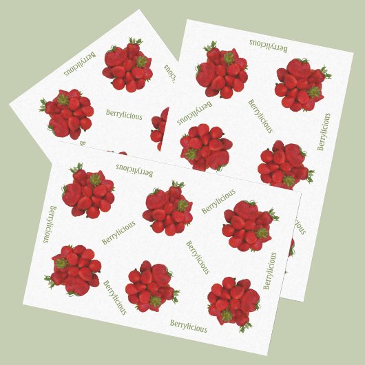 Red Strawberries Berrylicious Seidenpapier