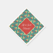 Red Strawberries, Flowers, Fruit and Runners Serviette (Ecke)