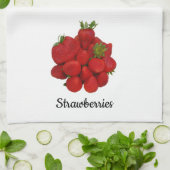 Red Strawberries Fotografy White Geschirrtuch (Gefaltet)