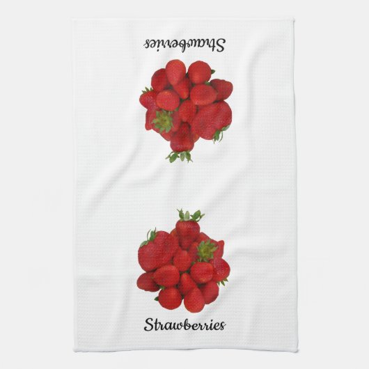 Red Strawberries Fotografy White Geschirrtuch (Vertikal)