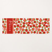 Red Strawberries Monogram Name Yoga Mats Yogamatte (Vorderseite (Horizontal))