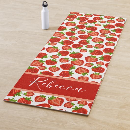 Red Strawberries Monogram Name Yoga Mats Yogamatte (Beispiel)