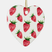 Red Strawberries Pattern Keramik Ornament (Rechts)