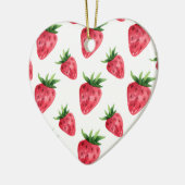 Red Strawberries Pattern Keramik Ornament (Links)