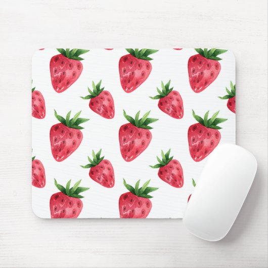 Red Strawberries Pattern Mousepad (Mit Mouse)