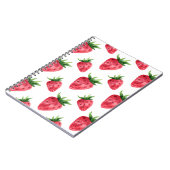 Red Strawberries Pattern Notizblock (Linke Seite)