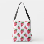 Red Strawberries Pattern Tragetaschen Mit Langen Trägern (Rückseite)