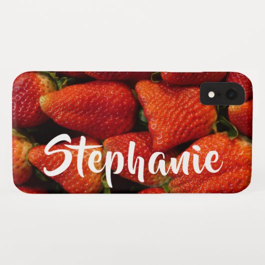 Red Strawberries Personalisiert Name Case-Mate iPhone Hülle (Rückseite (Horizontal))