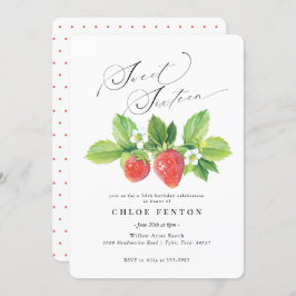 Red Strawberry 16 . Geburtstag Einladung zum Gebur