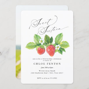 Red Strawberry 16 . Geburtstag Einladung zum Gebur