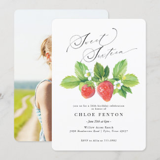 Red Strawberry 16 . Geburtstag Einladung zum Gebur