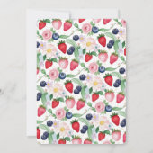 RED Strawberry 1. Geburtstag Party Einladung (Rückseite)