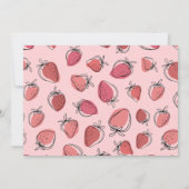 Red Strawberry 1st Birthday Foto Girl Party Einladung (Rückseite)