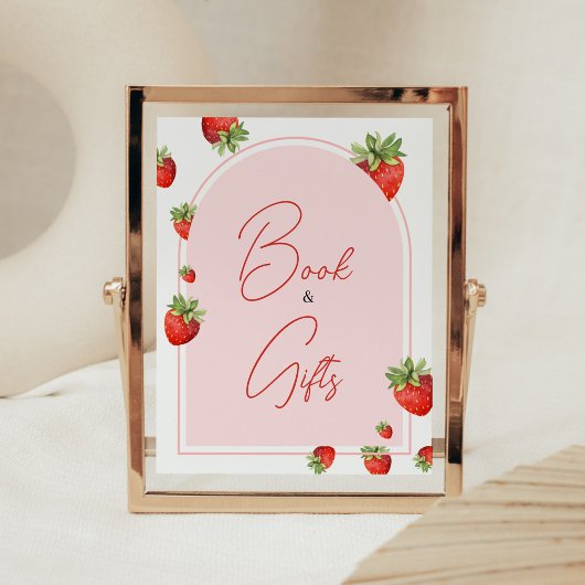 Red Strawberry Baby Duschbücher und Geschenke Poster