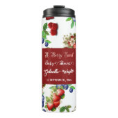 Red Strawberry Baby Dusche | Blue Berry Sweet Nied Thermosbecher (Vorderseite)