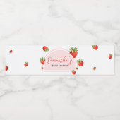 Red Strawberry Baby Dusche Wasserflaschenetikett (Einzelnes Label)