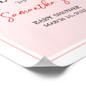 Red Strawberry Baby Dusche Willkommen Poster (Ecke)