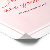 Red Strawberry Baby Shower Babys sind süß Poster (Ecke)