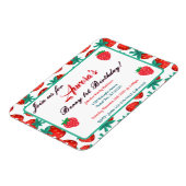 Red Strawberry Berry 1. Geburtstag Keepake Magnet (Linke Seite)