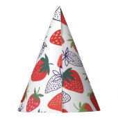 Red Strawberry Berry Birthday Partyhütchen (Rückseite)