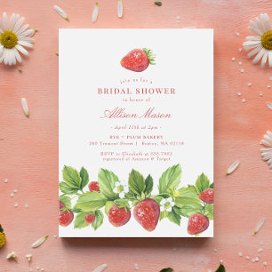 Red Strawberry Berry Bridal Dusche Einladung