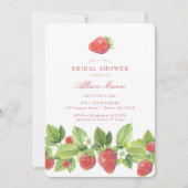 Red Strawberry Berry Bridal Dusche Einladung (Vorderseite)