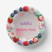 Red Strawberry berry Daisy Birthday Party für sie Pappteller (Vorderseite)