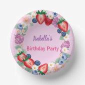 Red Strawberry berry Daisy Birthday Party für sie Pappteller (Vorderseite)