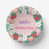 Red Strawberry berry Daisy Birthday Party für sie Pappteller (Vorderseite)