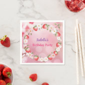 Red Strawberry berry Daisy Birthday Party für sie Serviette (Beispiel)