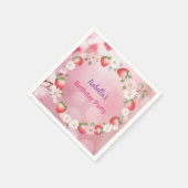 Red Strawberry berry Daisy Birthday Party für sie Serviette (Ecke)