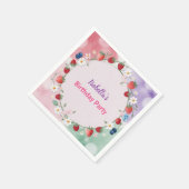 Red Strawberry berry Daisy Birthday Party für sie Serviette (Ecke)
