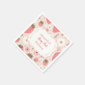 Red Strawberry Berry Erster Geburtstag Party Serviette (Ecke)
