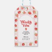 Red Strawberry Berry Erster Geburtstag Vielen Dank Geschenkanhänger (Vorderseite)