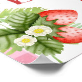 Red Strawberry Berry Erster Geburtstag Vielen Dank Poster (Ecke)
