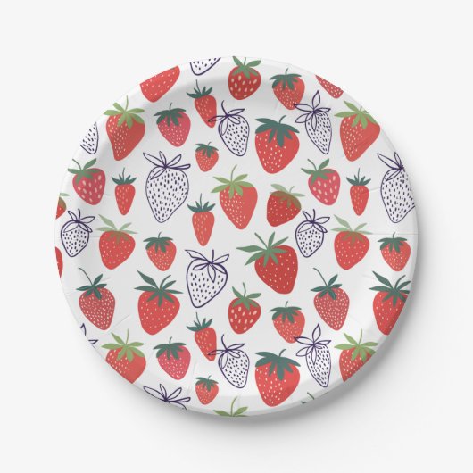 Red Strawberry Berry Paper Teller (Vorderseite)