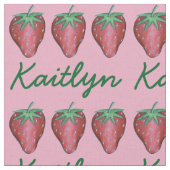 Red Strawberry Berry Summer Berries Frucht Print Stoff (Nahaufnahme)