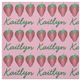Red Strawberry Berry Summer Berries Frucht Print Stoff