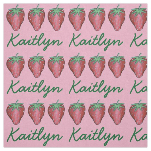 Red Strawberry Berry Summer Berries Frucht Print Stoff (Muster)