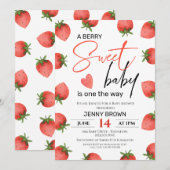 Red Strawberry Berry Sweet Baby Dusche Einladung (Vorne/Hinten)
