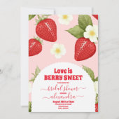Red Strawberry Berry Sweet Brautparty Einladung (Vorderseite)